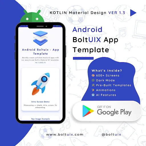 Скриншот 1 — Kotlin Material UIX Template