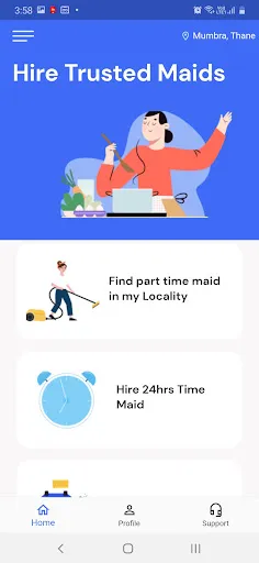 Скриншот 1 — Bookmybai - Maids, Cook, Nanny