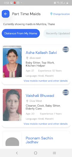 Скриншот 2 — Bookmybai - Maids, Cook, Nanny