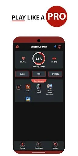Скриншот 1 — Game Booster Fire GFX- Fix Lag