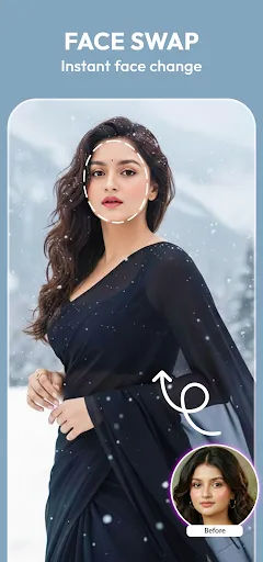 Скриншот 1 — AI Saree & Dress Swap: MiSaree