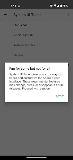 Скриншот 1 — System UI Tuner