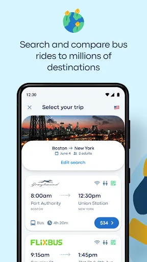 Скриншот 2 — Busbud: Bus & Train Tickets