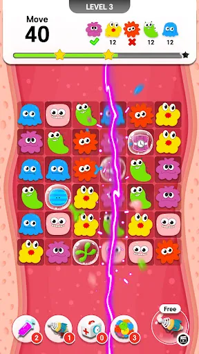 Скриншот 2 — Virus Out - Match 3 Puzzle