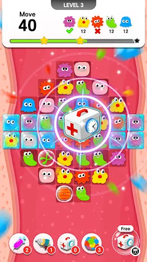 Скриншот 4 — Virus Out - Match 3 Puzzle