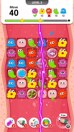 Скриншот 8 — Virus Out - Match 3 Puzzle