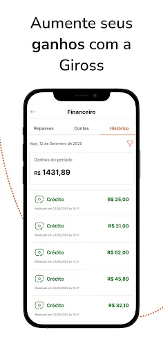 Скриншот 1 — Giross para Entregadores