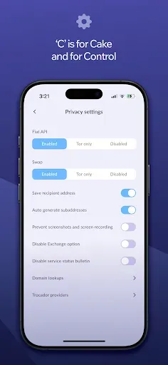 Скриншот 2 — Cake Wallet: Crypto, Made Easy