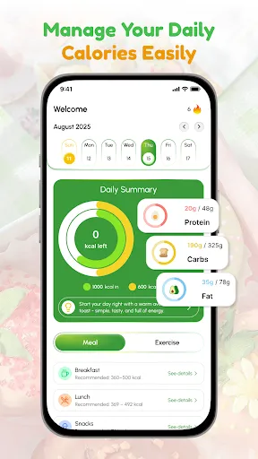Скриншот 2 — AI Weight & Calorie Tracker
