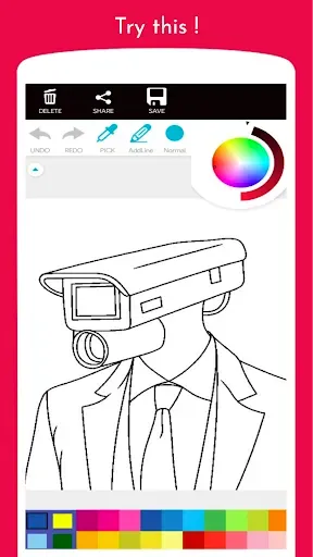 Скриншот 4 — Cameraman Monster Coloring