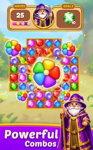 Скриншот 1 — Candy Gems: Match 3 Puzzle