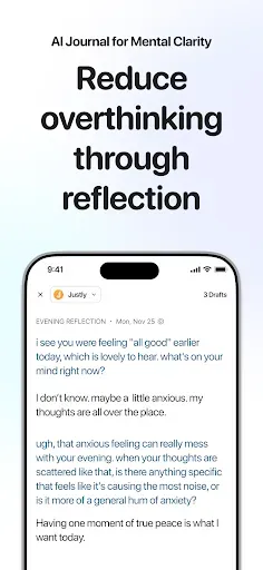 Скриншот 1 — Justly: AI Journal, AI Therapy
