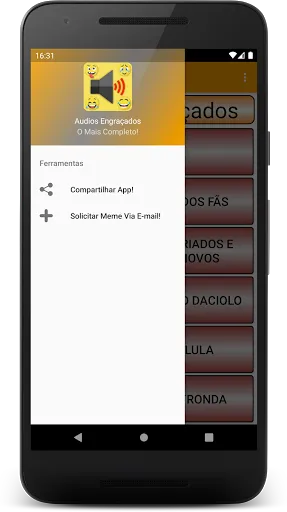 Скриншот 1 — Áudios Engraçados - Sons Engra