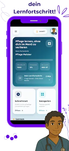 Скриншот 1 — Pflege Quiz: Lernen & Prüfung