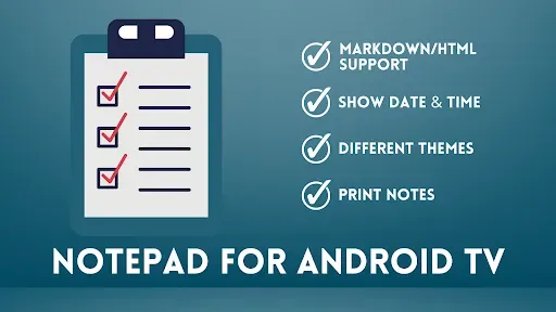 Скриншот 1 — Notepad for Android TV
