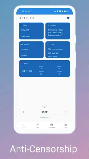 Скриншот 2 — Rethink: DNS + Firewall + VPN