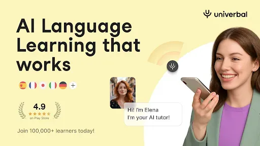 Скриншот 1 — Univerbal: AI Language Tutor