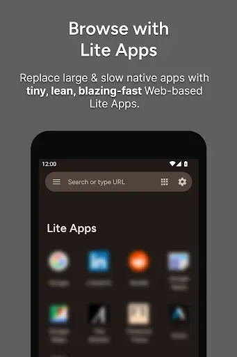 Скриншот 1 — Hermit — Lite Apps Browser