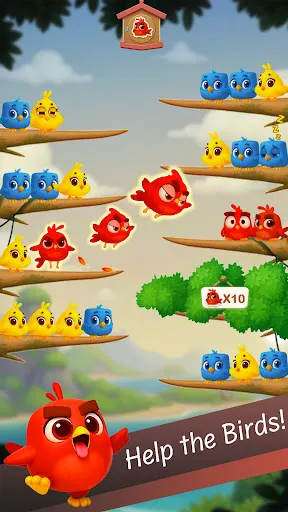Скриншот 1 — Chirpy Sort: Bird Color Puzzle