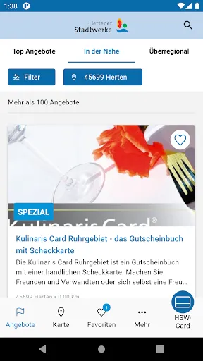 Скриншот 2 — HSW-Card-Vorteilsapp
