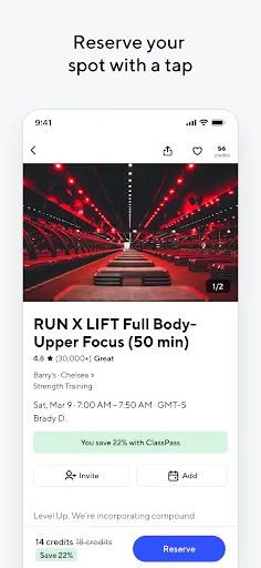 Скриншот 5 — ClassPass: Fitness, Spa, Salon