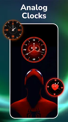 Скриншот 2 — Неоновые аналоговые часы обои