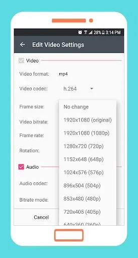 Скриншот 4 — To mp4 3gp webm Video Converte