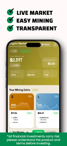 Скриншот 3 — Giga Bitcoin Miner, BTC Mining