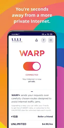 Скриншот 2 — 1.1.1.1 + WARP: Safer Internet
