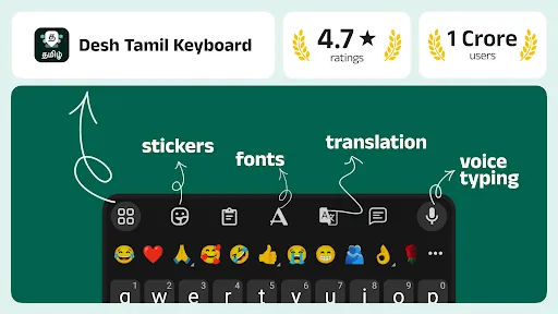 Скриншот 1 — Desh Tamil Keyboard