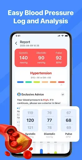 Скриншот 3 — Blood Pressure App - VitalBeat