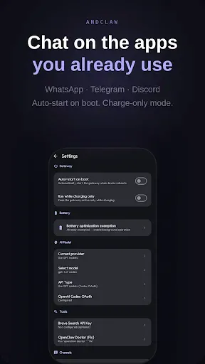 Скриншот 5 — OpenClaw for Android – andClaw