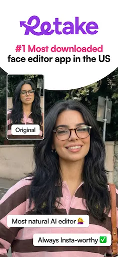 Скриншот 1 — Retake AI: Face & Photo Editor
