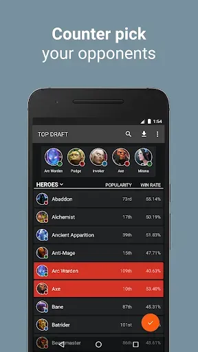 Скриншот 1 — Top Draft for Dota 2