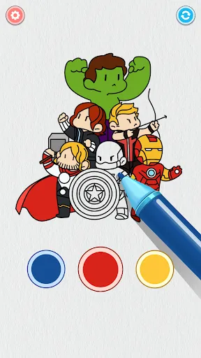 Скриншот 1 — Coloring Paint: ASMR Superhero