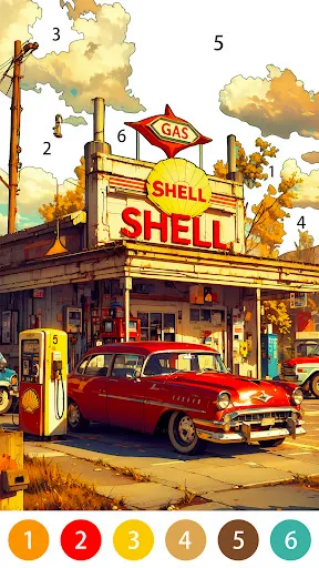 Скриншот 2 — Vintage Color by Number Game