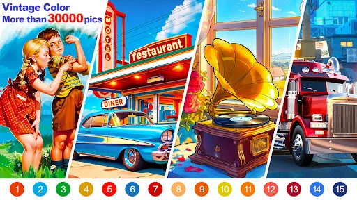 Скриншот 6 — Vintage Color by Number Game