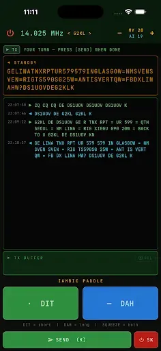 Скриншот 4 — DS1UOV's AI CW Radio: HAM QSO