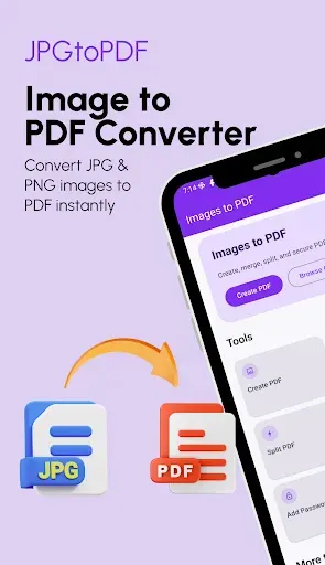Скриншот 1 — JPG to PDF Offline Converter