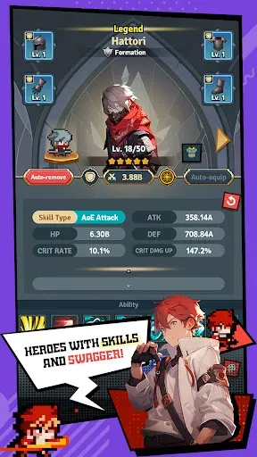 Скриншот 1 — Rumble Squad: Idle Pixel RPG