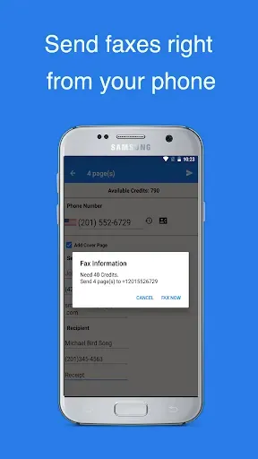 Скриншот 1 — Easy Fax - Send Fax from Phone