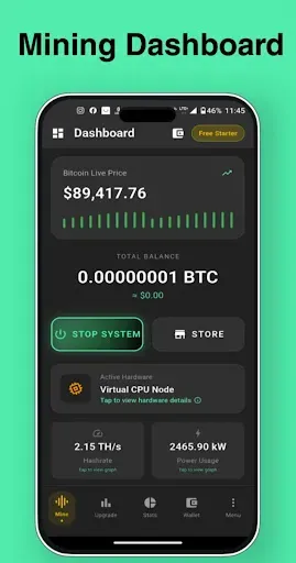 Скриншот 1 — Core Miner-Bitcoin Miner Cloud