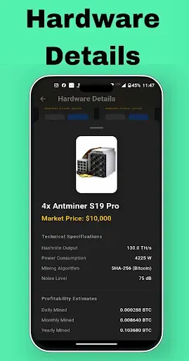 Скриншот 2 — Core Miner-Bitcoin Miner Cloud