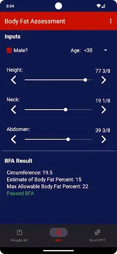 Скриншот 2 — Fitness Calc-Coast Guard