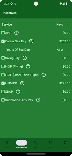 Скриншот 2 — US Military Pay Calc Plus