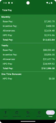Скриншот 5 — US Military Pay Calc Plus