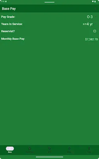 Скриншот 6 — US Military Pay Calc Plus