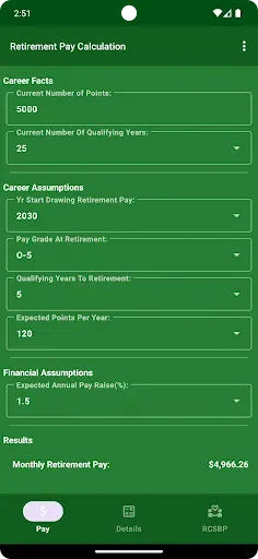 Скриншот 1 — US Military Reserve Retirement