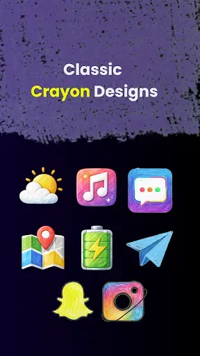 Скриншот 3 — Crayon Icons Pack: Pastel Icon