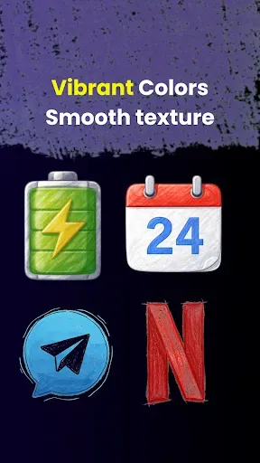 Скриншот 4 — Crayon Icons Pack: Pastel Icon